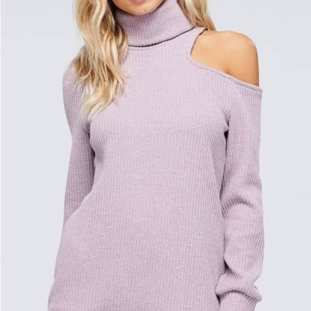 Lavender Mono-Shoulder Women Sweater